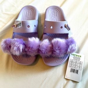 Classic Crocs Fur Sure Sandal Lavender